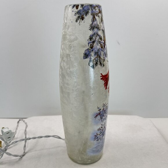 Trimmerry Winter Friends Lighted Vase 11.75" Snowman Dona Gelsinger Cardinals - Picture 9 of 14